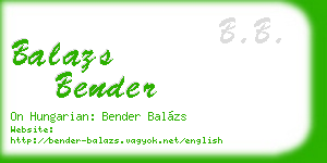 balazs bender business card
